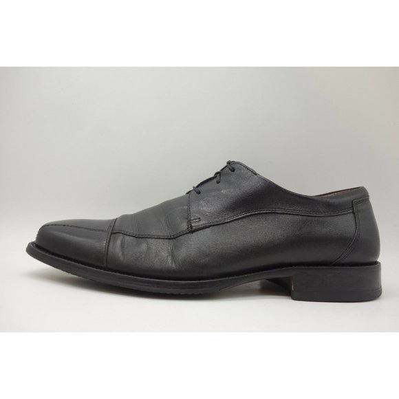Johnston Murphy Black Leather Cap Toe Lace Up Dress Oxfords Shoes Men\'s 11.5 M
